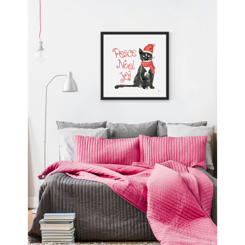 « cat noel », reproduction d’art encadrée, H 12 po x l 12 po x P 1,5 po