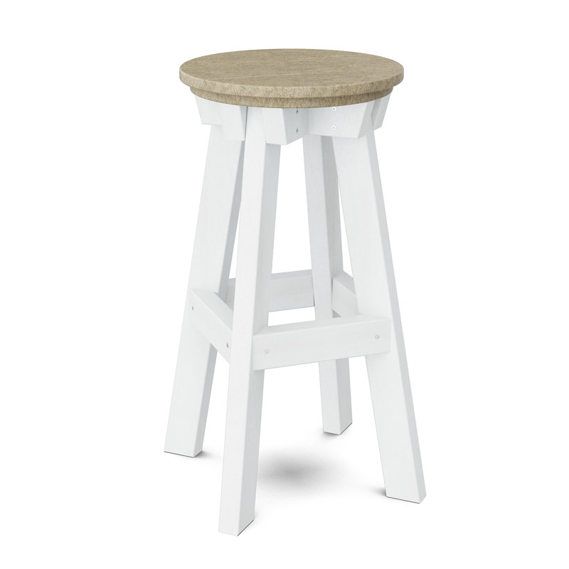 Tabouret Heritage, Bois patiné / blanc