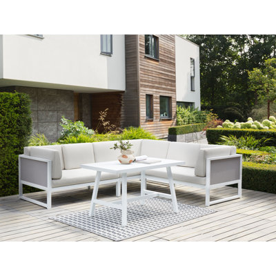 Outdoor CASTELLA/FRATTE Aluminium 6 - Person Seating Group with Cushions