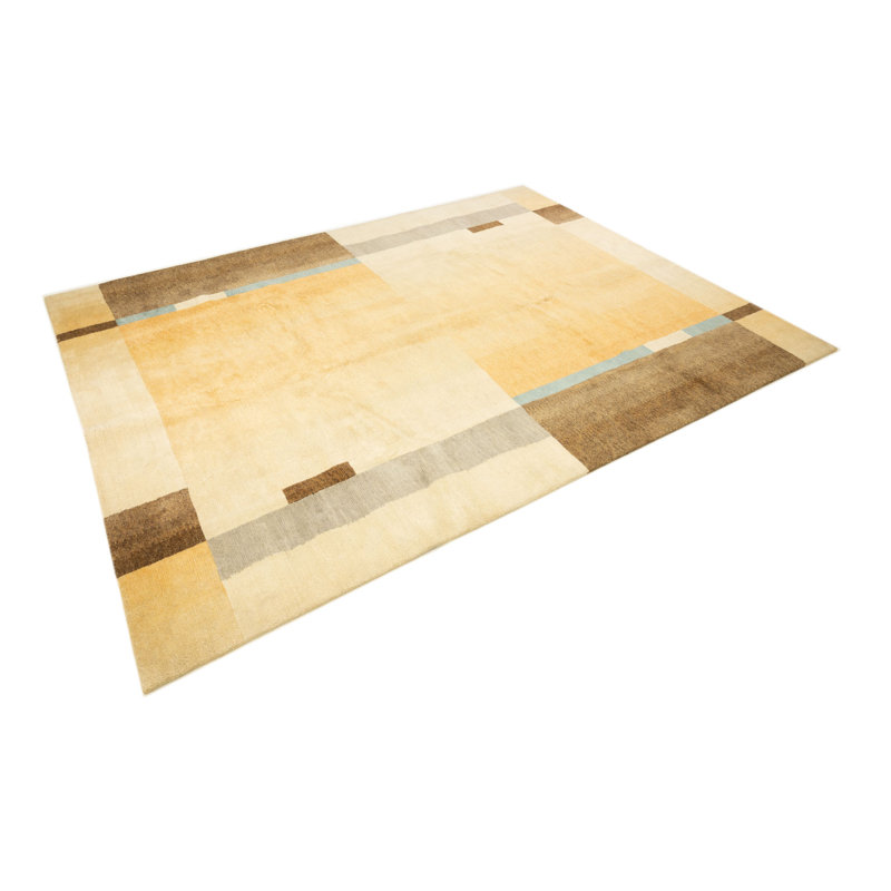 Nepal Wool Rug with Abstract Geometric Pattern
