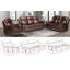 Ensemble 3 pièces de fauteuils inclinables en cuir avec table rabattable-1334214725