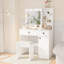 Coiffeuse blanche avec lumières et 2 tiroirs - Design de chambre à coucher moderne