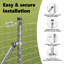 Vidaxl Fence Posts With Base Plates 7 Pcs Diameter32mm Galvanised Steel-114618558-114618565