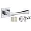 1 Pair Straight Astrid Premium Design Door Handles on Square Rose in Polished Chrome Finish-594451241