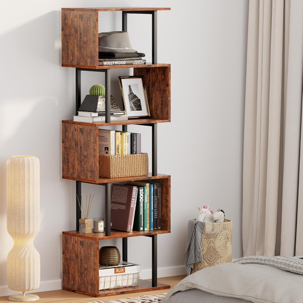 Room Divider Racks George Oliver Modern Geometric Bookcase Room Divider Rack | Wayfair
