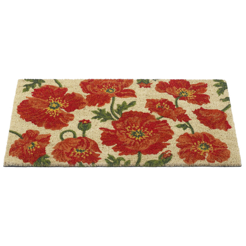 Tapis d'entrée rouge 30 po x 18 po Red Poppies