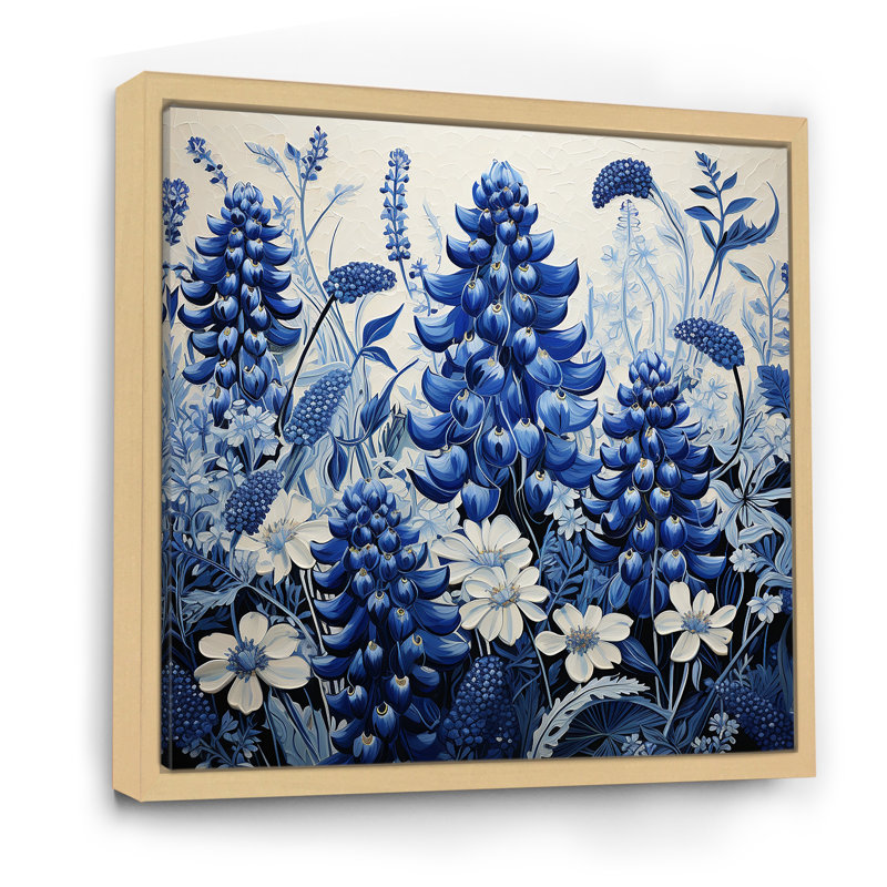 Blue Bonnets Floral Collage II, reproduction d'art sur toile, Naturel, H 24 po x l 24 po x P 1 po