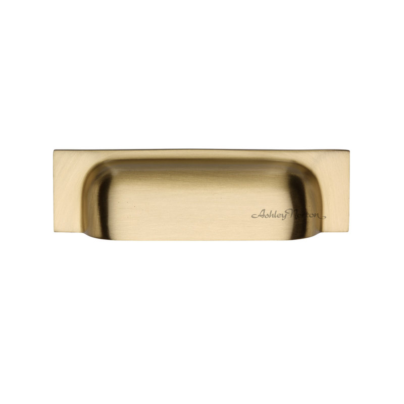 Cabinet 3" Center to Center Cup/Bin Pull, Satin Brass, 3"