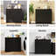 Armoire à ordures à double basculement avec style, espace et polyvalence, avec 2 tiroirs de rangement supplémentaires, plateau de table noir imperméable pour canettes de 20 gallons, poignées en métal brun rétro et stables