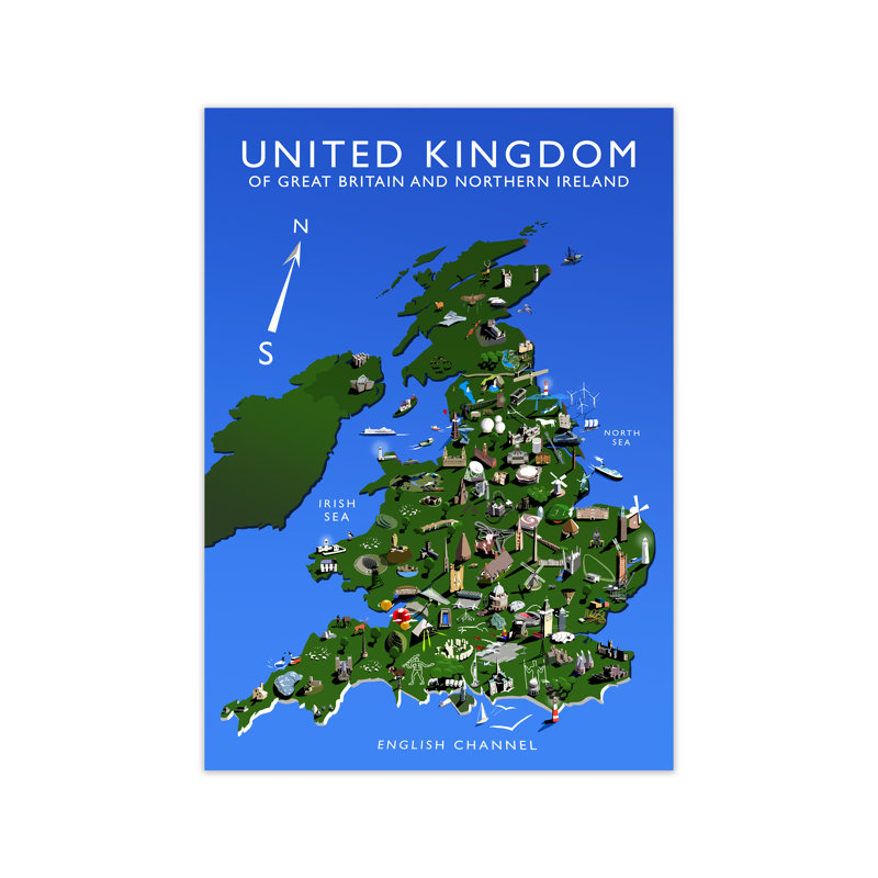 United Kingdom by Richard O'Neill - Print, Unframed, 29.7cm H x 21cm W x 3cm D