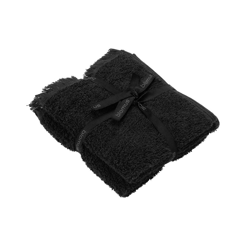 Frino 2 Piece 100% Cotton Hand Towel Set, Black