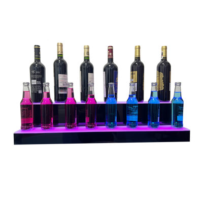 Ladarious 4-Tier 31" Led Liquor Bottle Display Shelf W/ Remote Control 7 Preset Colors by Orren Ellis