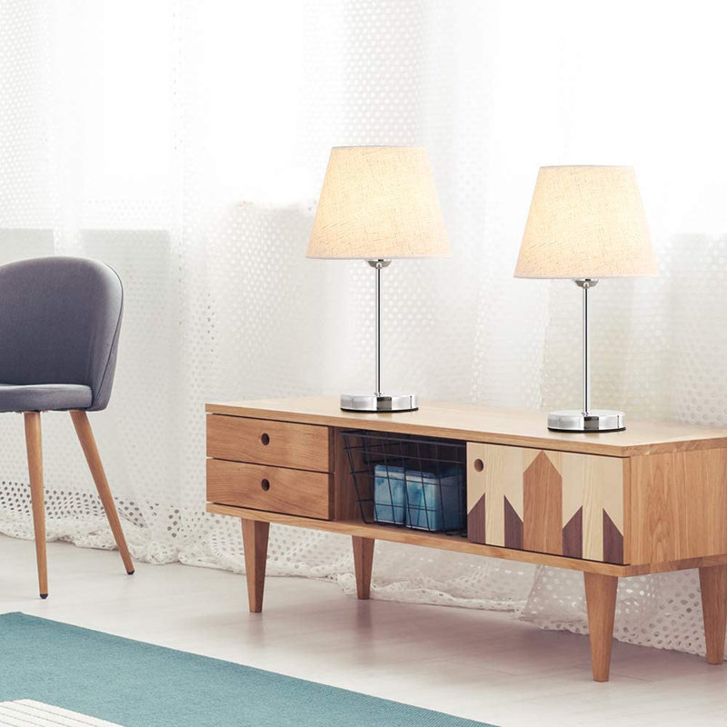 Lampe de table argentée 15,4 po Jazmon