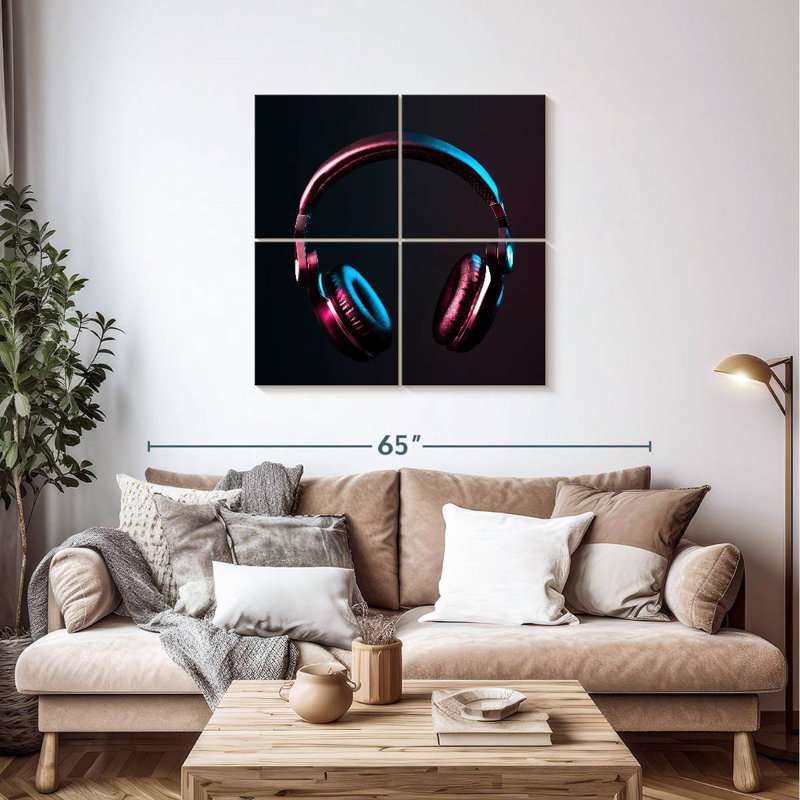 Abarca Neon Highlight Headphones, 38" H x 38" W