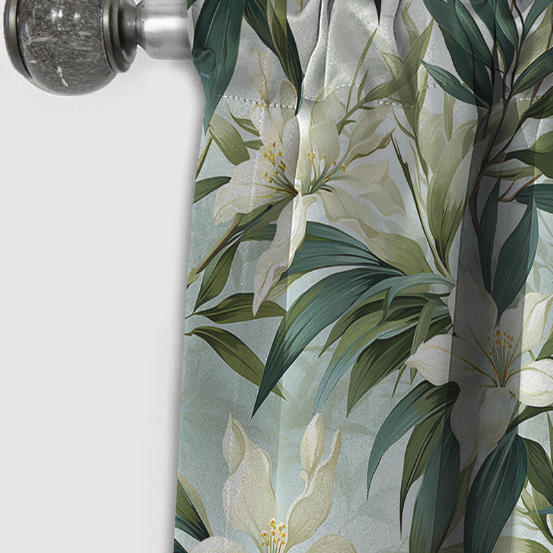 Bambou chuchotant motif tropical - rideau floral - rideau occultant floral - 1 panneaux, L 52 po x L 95 po
