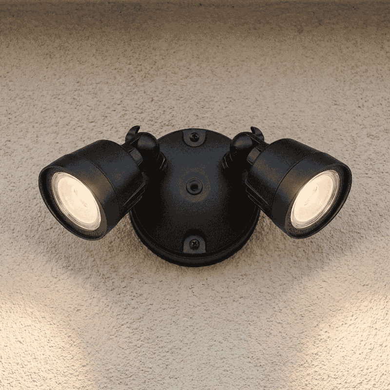 120 Watt 2 - Head LED Hardwired Outdoor Security Flood Light, Black