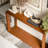 Console Table 60" Solid Wood Veneer Entryway Sofa Table, Sturdy Square Legs with Distressed Finish, Wide Behind Couch Table for Living Room & Hallway-1790019166