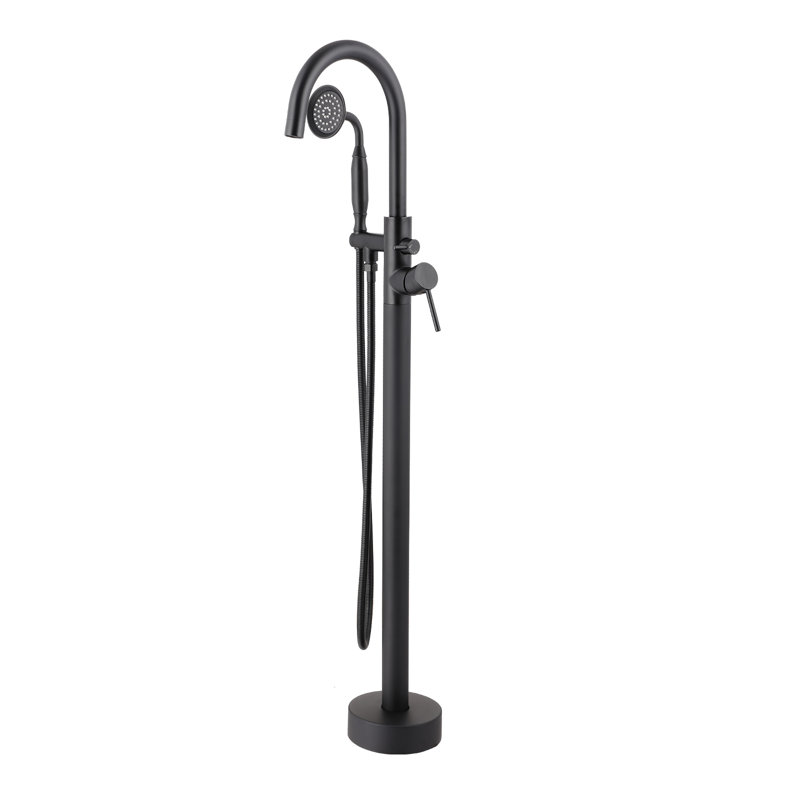 Floor Tub Filler with Diverter, Matte Black