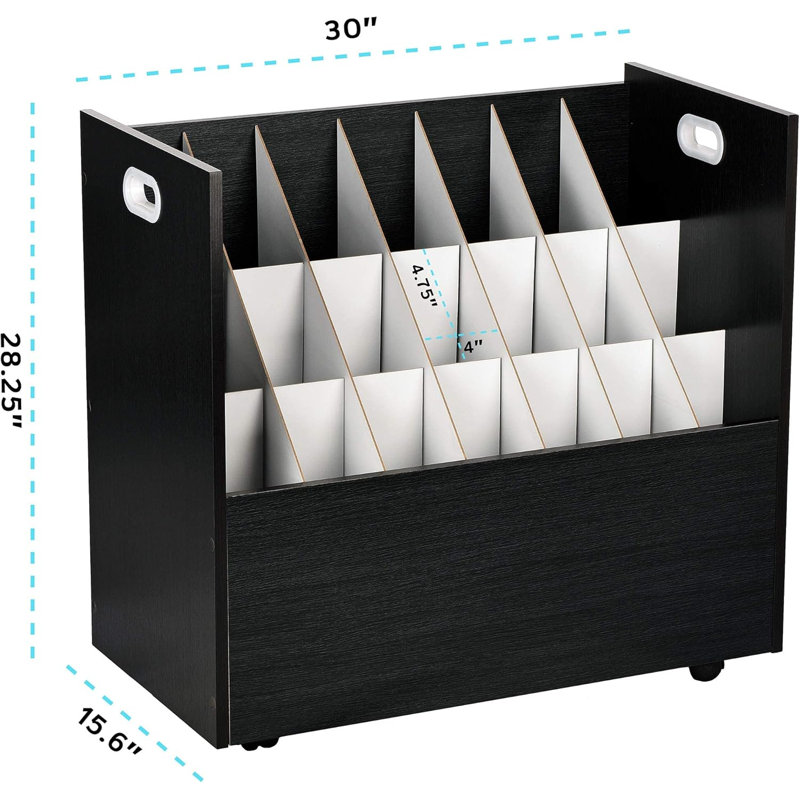 Rangement mobile à 21 compartiments Adiroffice, Noir