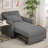 3-in-1 Convertible Accent Chair with Pillow, Adjustable Recline, Linen Fabric, Steel Frame-1568903377