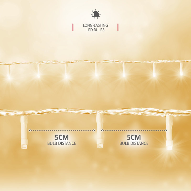 NETTA Fairy String Lights with Clear Cable and 8 Different Modes - 1000 LED / 50M Lit-Length