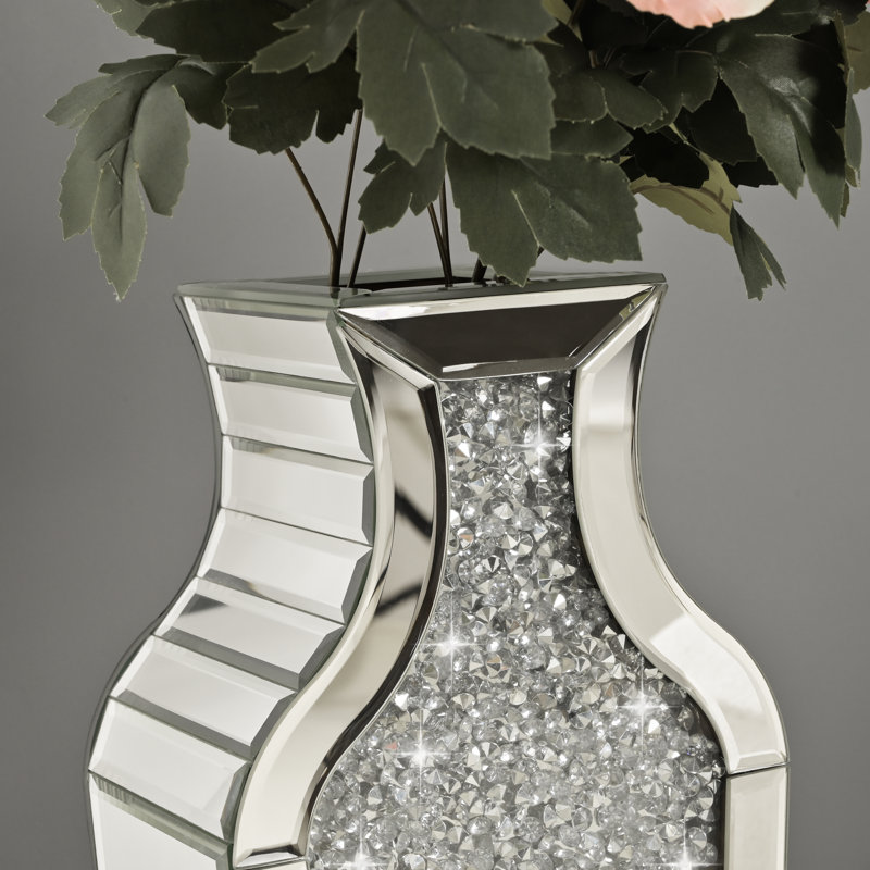 DeGrailly Crystal Glass Floor Vase Modern Contemporary Glam Stylish