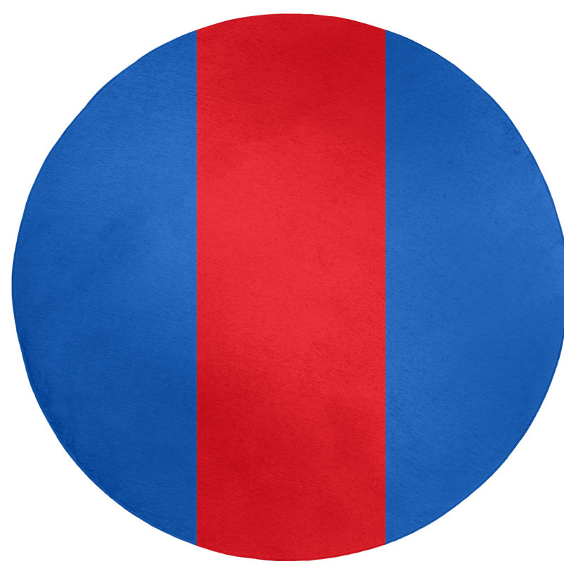 Tapis bleu/rouge, Rond 5 pi