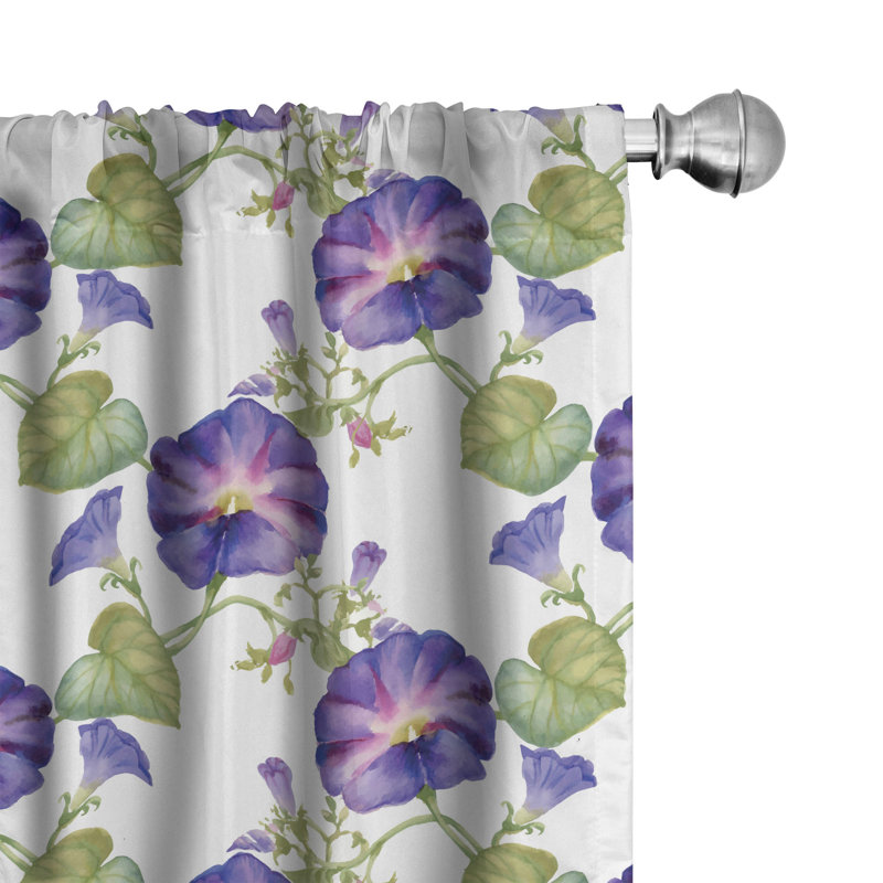 Floral Semi-Sheer Rod Pocket Curtain Panels, 28" x 84"