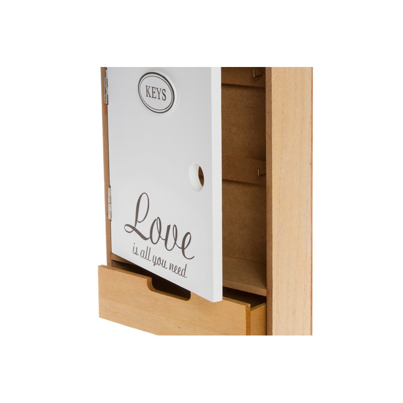Solid Wood Wall Organizer with Key Box