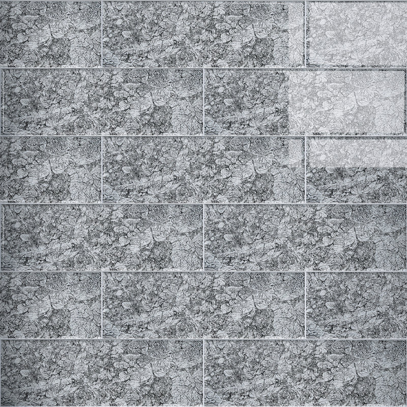 Crystile 4" x 12" Glass Mosaic Subway Tile, Silver