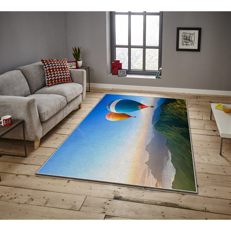 Luxurious Velvet Area Rug, 4.6 x 7.2 Feet | 100% Polyester, 740 g/m² | Non-Slip Felt Dot Underside, Machine Washable | Digital Print Design, Easy to Clean, Perfect for Living Room & Bedroom Décor