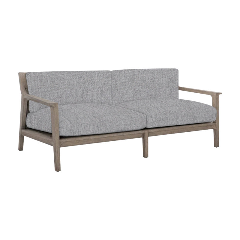 Ibiza Outdoor Teak Loveseat, Canvas Granite Sunbrella® Canvas
