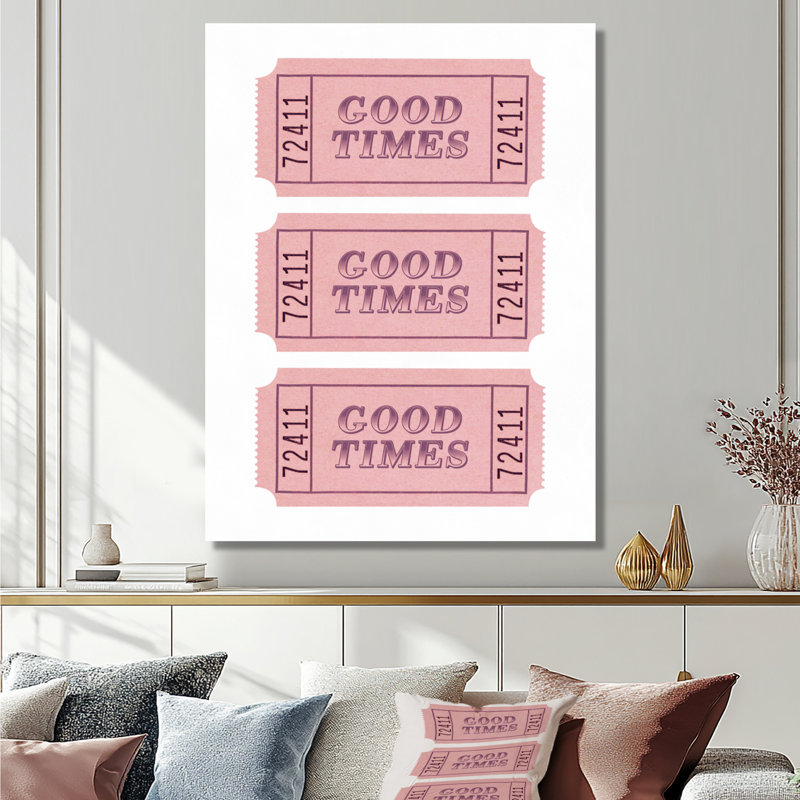Good Times Tickets - Modern Wall Art, 40" H x 30" W, Wrapped Canvas