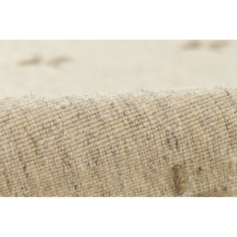 Momeni Oliver Geometric Wool and Polyester Hand Loomed Natural Area Rug, Rectangle 8' x 10'