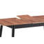 Bois naturel et base noire - Table de salle à manger rectangulaire aux finitions multiples