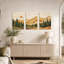«Wood Texture Mountain Landscape», ensemble de 3 toiles-334880418