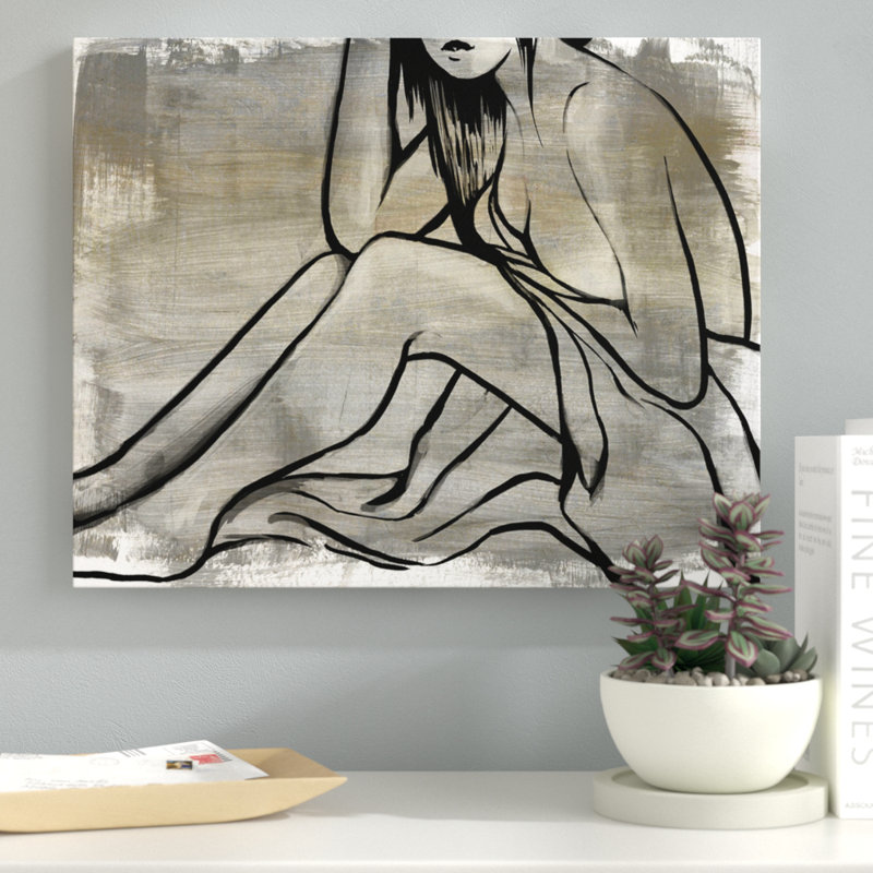 " Nude Scribe II " by Ready2HangArt, 12" H x 16" W x 1.5" D