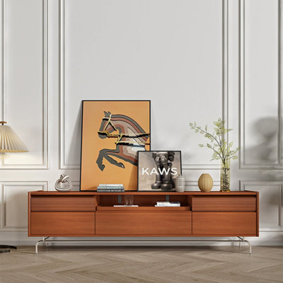 Retro style design sense solid wood TV cabinet