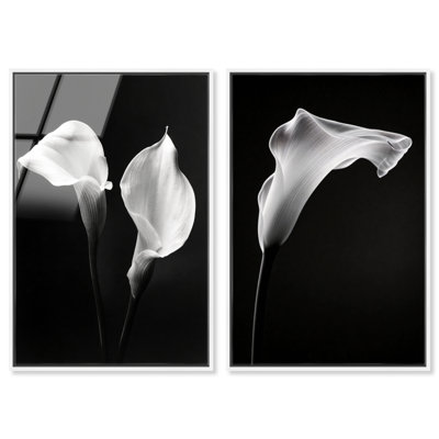 Calla Lily Set High-Gloss Frameless Acrylic Glass Wall Art Floral & Botanical Print by Oliver Gal, Ready to Hang, 10 x 15