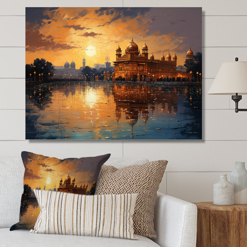 «Hinduisim Golden Temple II - Hindouisme», art mural, Toile tendue, H 34 po x l 44 po x P 1,5 po
