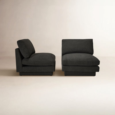 Woolf Modern Boucle Upholstered Slipper Chair (Set of 2)