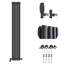 iBathUK Princia Vertical Double Oval Panel Radiator Angled Valve-788497207-788497206