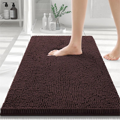 Djenkely Chenille Non-Slip Bath Rug