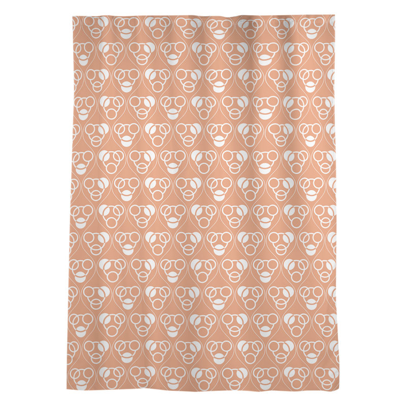 Panneau de rideau simple diaphane avec passe-tringle classique, Orange/Blanc