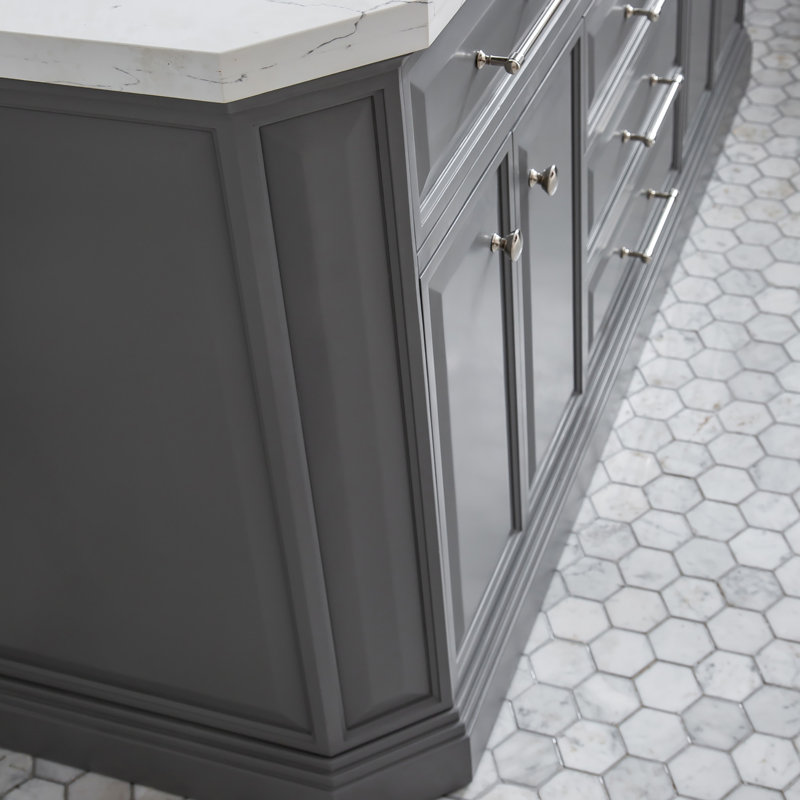 Palace 72'' W Double Vanity, Cashmere Gray, Polished Nickel