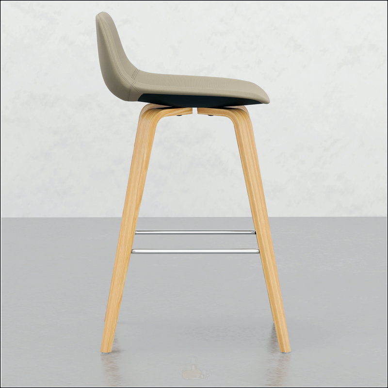 Ensemble de tabourets à hauteur de comptoir / bar Harvard, design Mid-Century moderne avec sièges incurvés confortables et revêtement en lin naturel