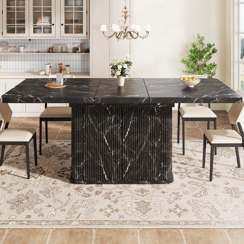 180 cm Extendable Dining Table, Black