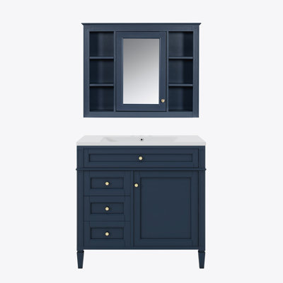 36'' Bathroom Vanity with  Medicine Cabinet, Mirror Cabinet