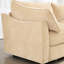 Velours de chenille blé 1, conception structurelle unique, coussins d'accoudoir, rangement pour siège, idéal pour les maisons contemporaines, structure en forme de croissant, bords passepoilés et coussins, repose-pieds décoratif
