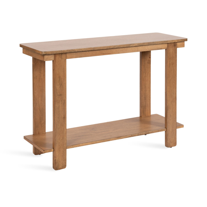 Aamnah Tiered Rectangle Entryway Console Table, Natural Wood